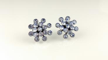 Blue Light Sapphire - Magic Fireball Ohrstecker